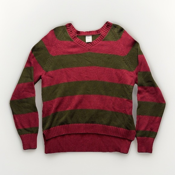Spirit Halloween Other - Nightmare On Elm Street Freddy Krueger Striped V Neck Sweater Mens Large Horror